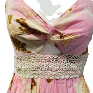 ZLEurope Maxi dress with cutout detail, pink/tan, size medium